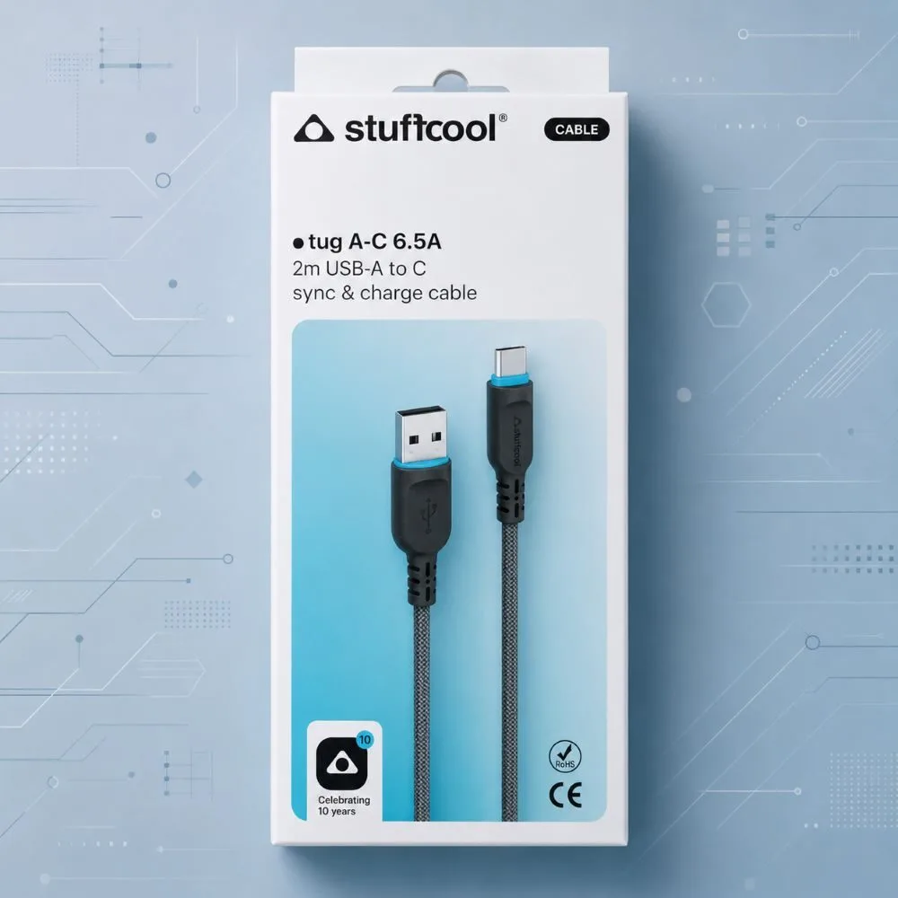 Stuffcool Tug USB-A to USB-C 65W Braided Cable 2 Stuffcool Tug USB-A to USB-C 65W Braided Cable - Image 2