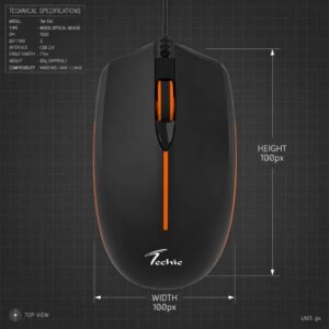 EDGE BLACK WIRED MOUSE