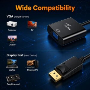 DisplayPort to VGA Converter Adapter