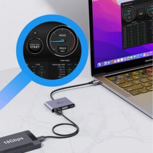 Techie TC Connect 3-in-1 Type-C Hub | 4K@60Hz HDMI, USB 3.2 10Gbps, 100W PD Charging