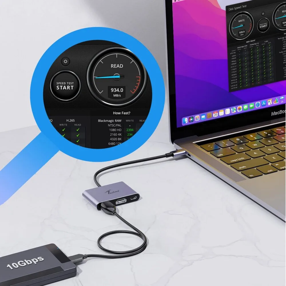 Techie TC Connect 3-in-1 Type-C Hub | 4K@60Hz HDMI, USB 3.2 10Gbps, 100W PD Charging 1 Techie TC Connect 3-in-1 Type-C Hub | 4K@60Hz HDMI, USB 3.2 10Gbps, 100W PD Charging