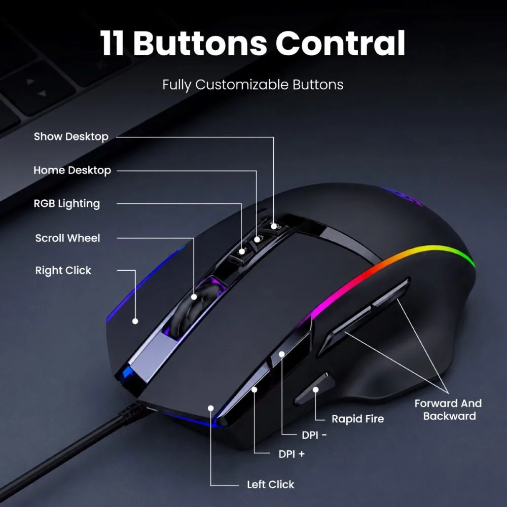 Apex Gaming RGB Wired Mouse 3 Apex Gaming RGB Wired Mouse - Image 3