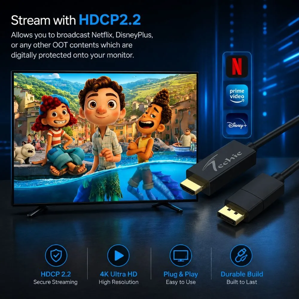 DisplayPort to HDMI Cable 1.8m (ABS/CCS) 3 DisplayPort to HDMI Cable 1.8m (ABS/CCS) - Image 3