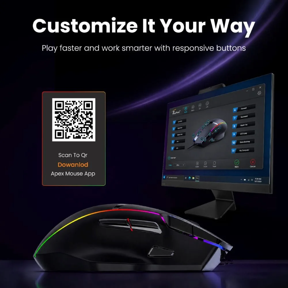 Apex Gaming RGB Wired Mouse 6 Apex Gaming RGB Wired Mouse - Image 6