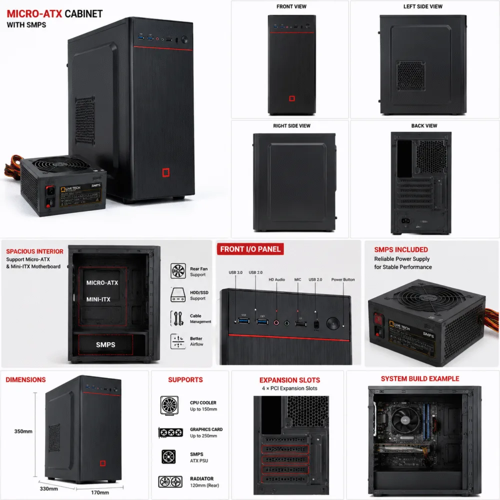 Micro ATX Cabinet with SMPS 3 Micro ATX Cabinet with SMPS - Image 3