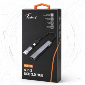 Techie 4-in-2 USB & Type-C Hub (HUBTC2)
