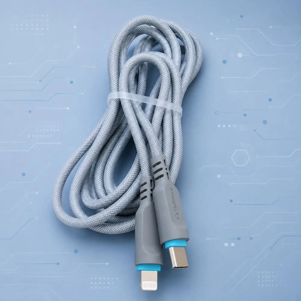 Stuffcool Tug Type-C to Lightning (L) 2M PET Braided Fast Charging Cable 3 Stuffcool Tug Type-C to Lightning (L) 2M PET Braided Fast Charging Cable - Image 3