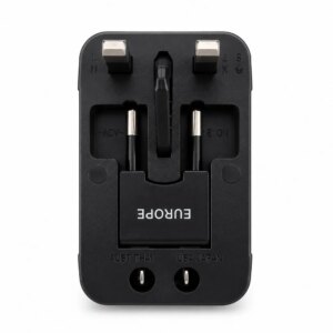 MX Universal Worldwide Travel Adapter with Built-in Surge Protector & Dual USB Ports