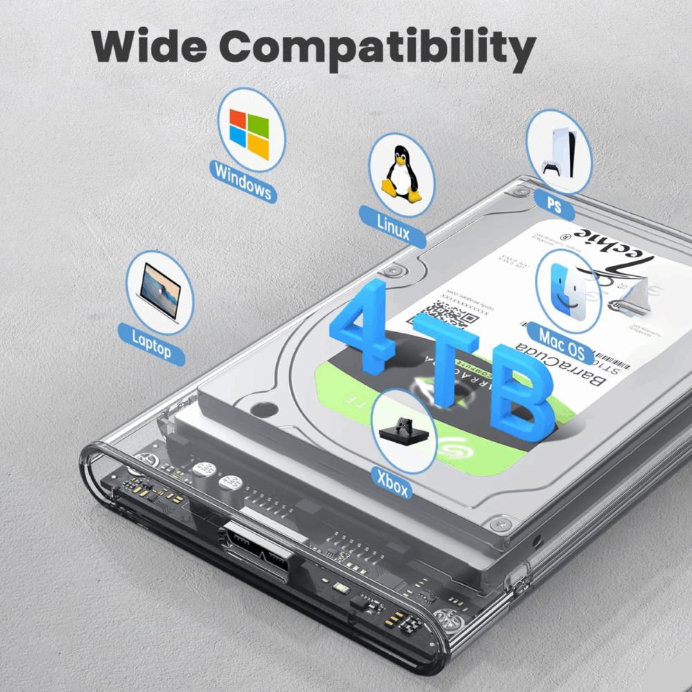 Techie USB 3.0 Transparent External Enclosure for 2.5'' SATA SSD/HDD 5 Techie USB 3.0 Transparent External Enclosure for 2.5'' SATA SSD/HDD - Image 5