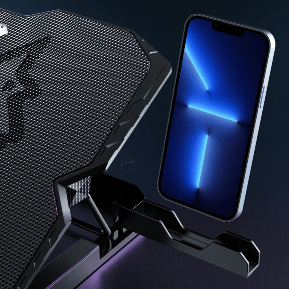 Techie 2 Fan Laptop Cooling Pad With Mobile Stand 5 Techie 2 Fan Laptop Cooling Pad With Mobile Stand - Image 5